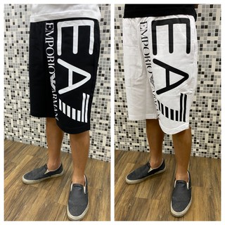 李德精品👉 Emporio Armani EA7 棉褲 短褲 滿版 LOGO 男生 短棉褲 薄 新款