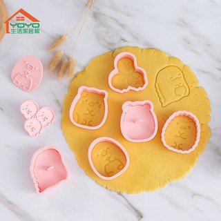 6pcs角落生物餅乾模具 3d立體卡通饅頭模具 按壓式烘焙糖霜翻糖模 曲奇餅乾模