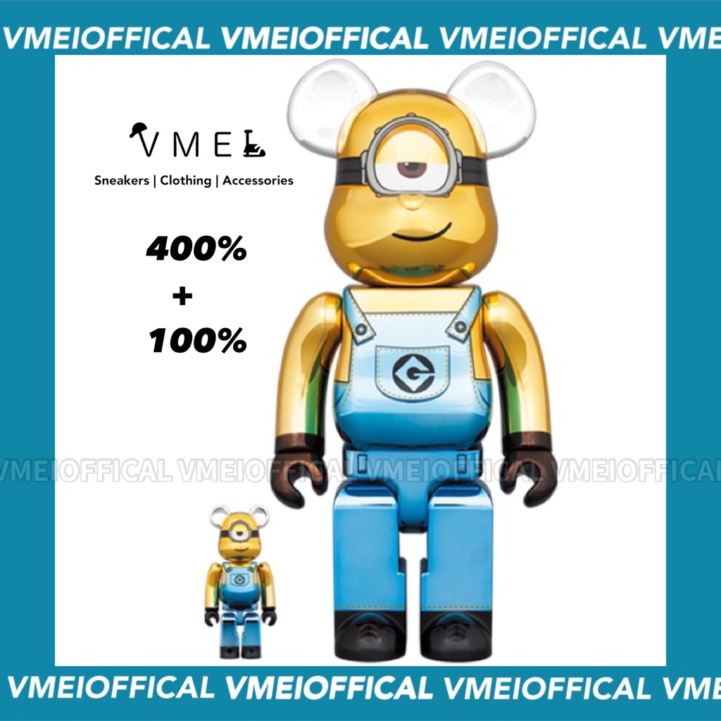 【VMEI】BE@RBRICK Minions STUART 電鍍小小兵 史都華 400%+100% 2023/03預購