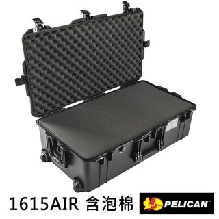 PELICAN 1615Air 1615 Air 輪座拉桿超輕氣密箱 含泡棉 黑色 廠商直送