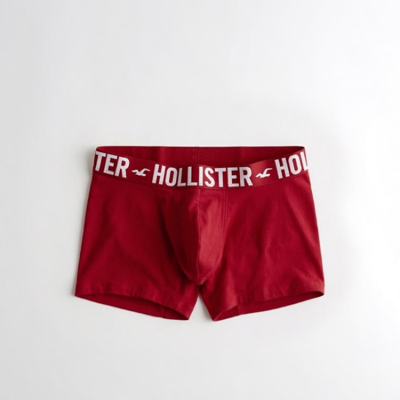 Hollister 經典款四角平口內褲 紅 強運 好運 海鷗