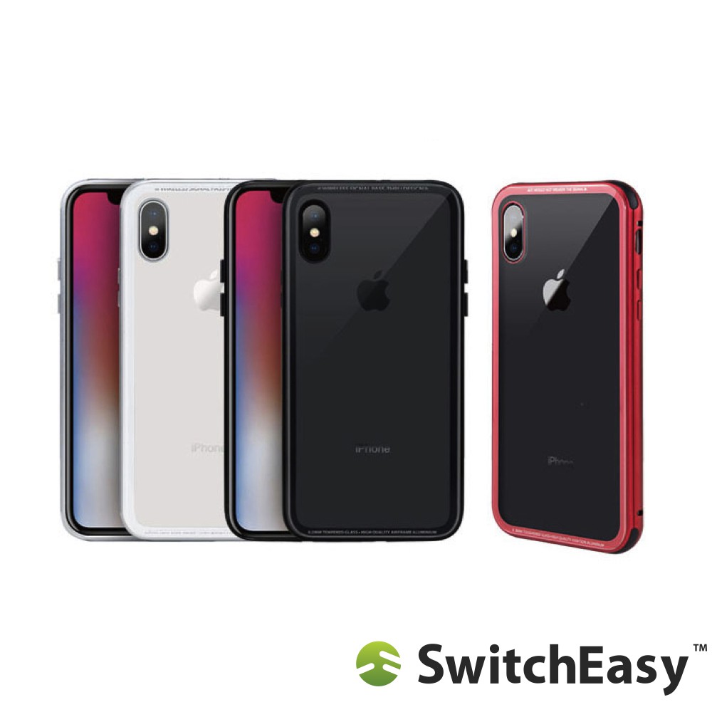 SwitchEasy iPhone X / XS 5.8吋 Glass 金屬邊框+防爆玻璃背蓋 保護殼