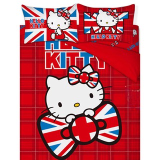 【小綿羊】NG 商品Hello Kitty 凱蒂貓 英倫風-單人兩用被床包組...成本賠售清倉價