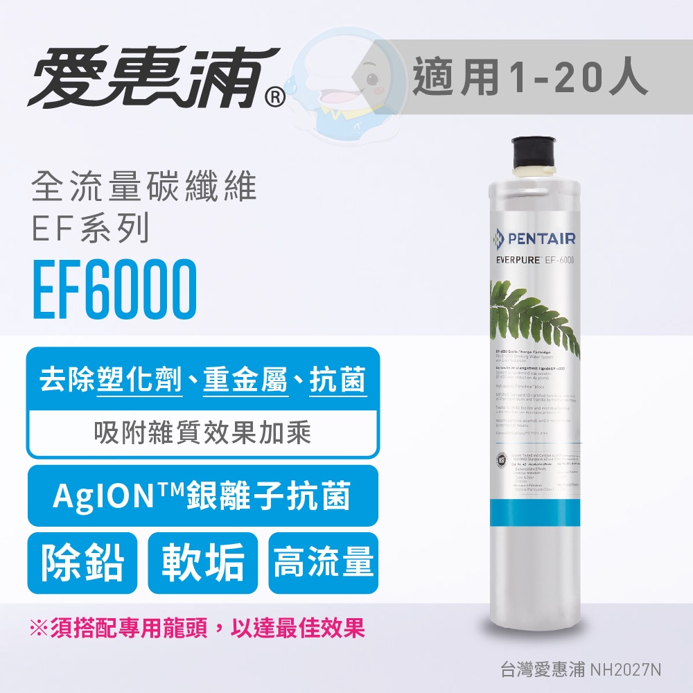 【愛惠浦Everpure】原廠公司貨 全流量碳纖維型淨水器濾芯/濾心EF6000【台灣優水淨水生活館】