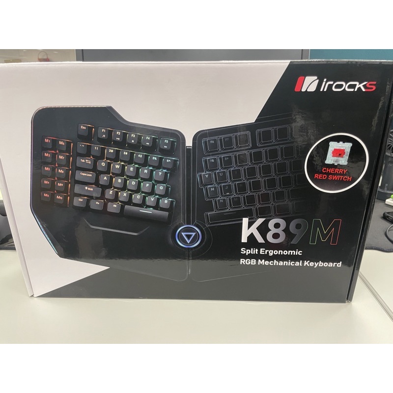 irocks K89M 可分離式 人體工學 智慧轉輪 電競RGB鍵盤 機械式鍵盤 CHERRY 紅軸