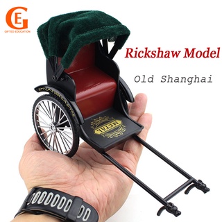 1/10比例合金復古黃包車模型老上海復古手拉車玩具擺件兒童禮物