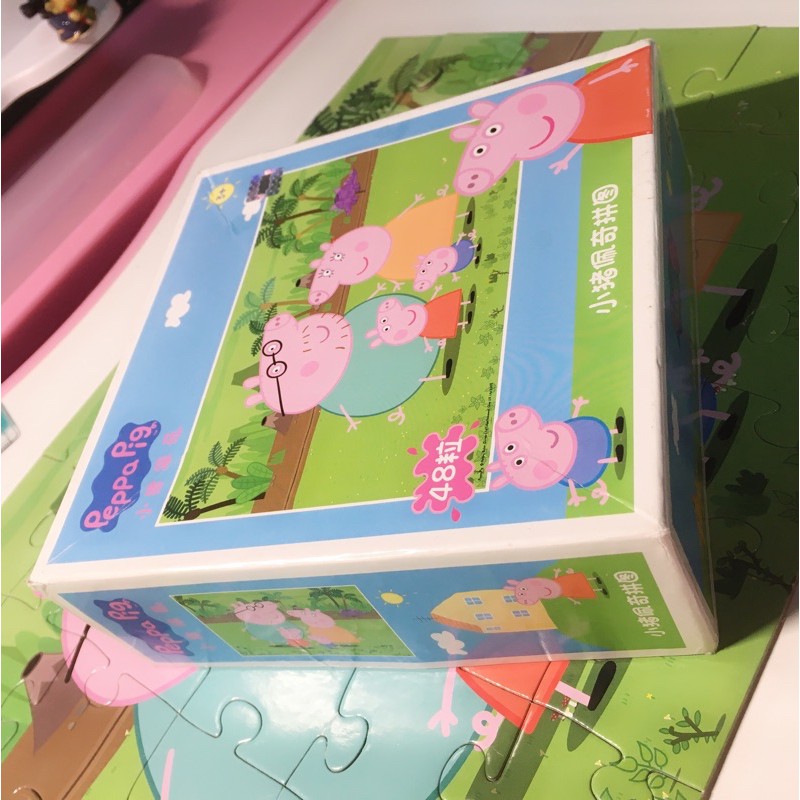 Peppa pig 佩佩豬 小豬佩琪 粉紅豬小妹 48片拼圖二手