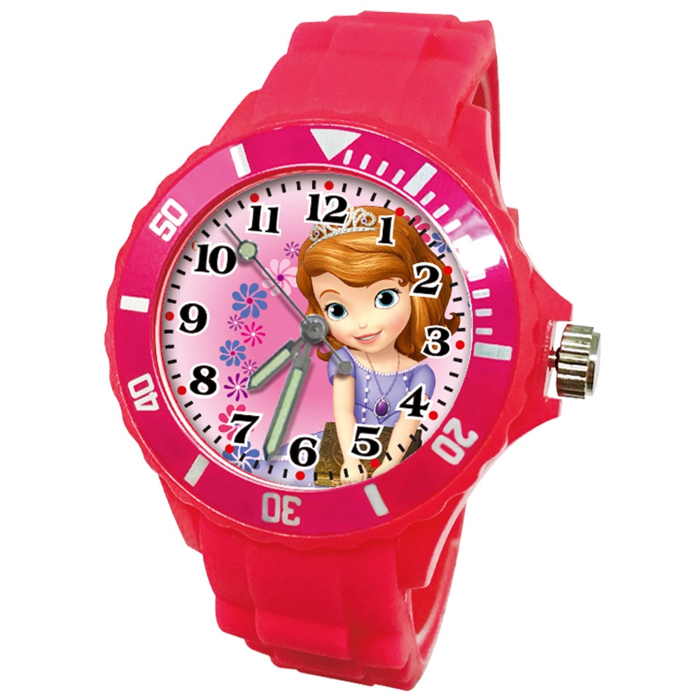 【迪士尼】華麗蘇菲亞  運動彩帶錶 正版授權 兒童手錶 趣味學習-中型