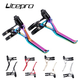 Litepro折疊自行車超輕CNC 64g剎車杆適用於Brompton 14/16/20英寸V剎車杆手柄零件