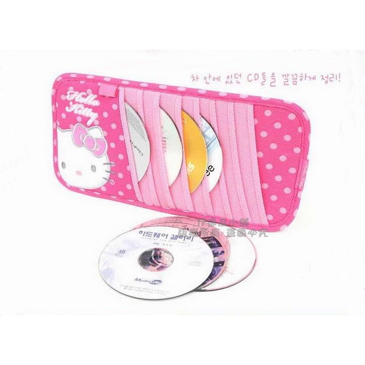 YP逸品小舖 韓版hello kitty 深色蝴蝶結系列 遮陽板CD套 CD袋 置物 收納 MARCH SWIFT
