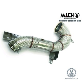 MACH5 高流量帶三元催化頭段 當派 排氣管 BENZ AMG X290 GT43 GT50 GT53【YGAUTO】