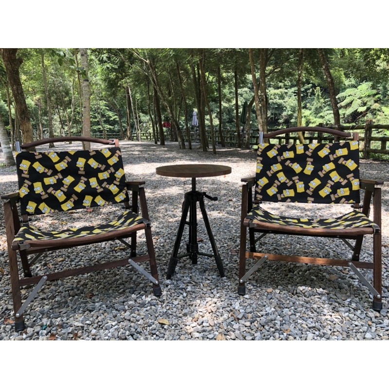 露營/戶外/組合特惠/2張柚木折疊椅+可升降小圓桌