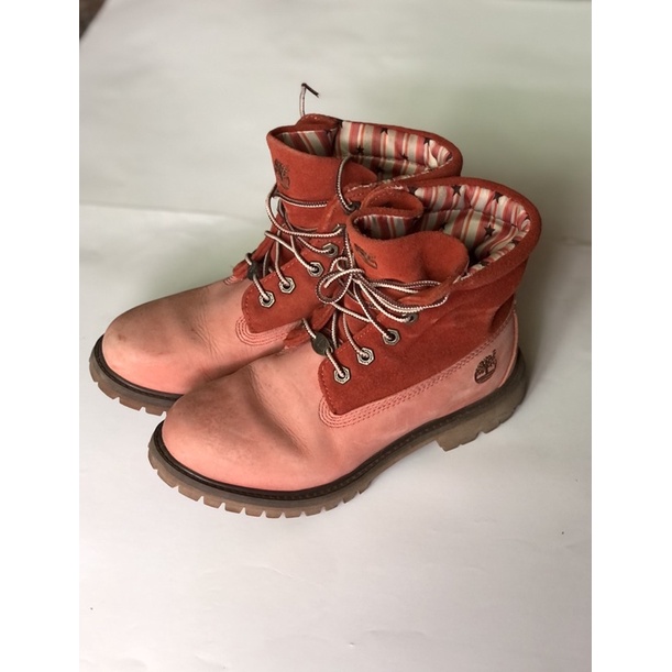 Timberland 粉紅短靴