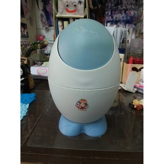EGG 蛋型 桌上型 車上型 小型 藍色 搖蓋式 垃圾桶