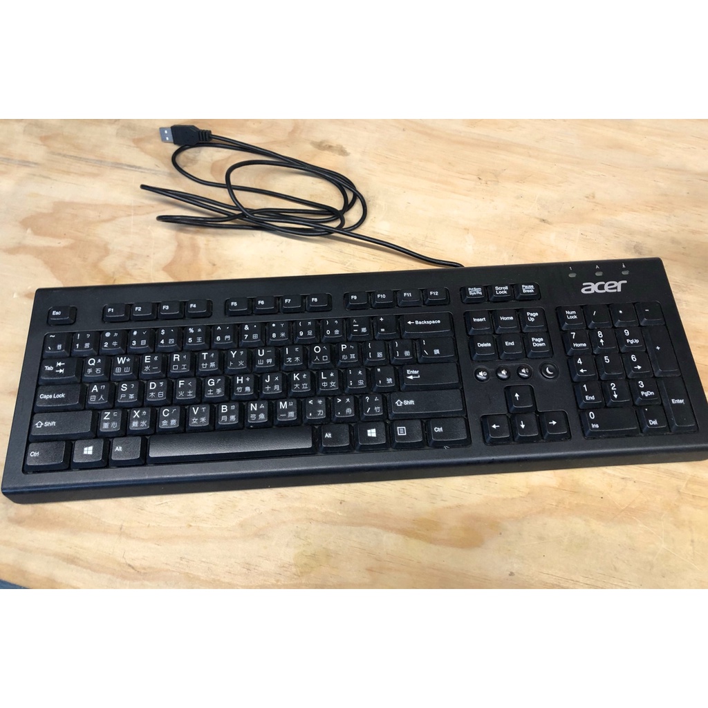 宏碁 acer PR1101U 原廠 USB PS／2 鍵盤 鍵盤 隨插即用 按鍵正常 ㄅㄆㄇ 中英文 音量調節 良品