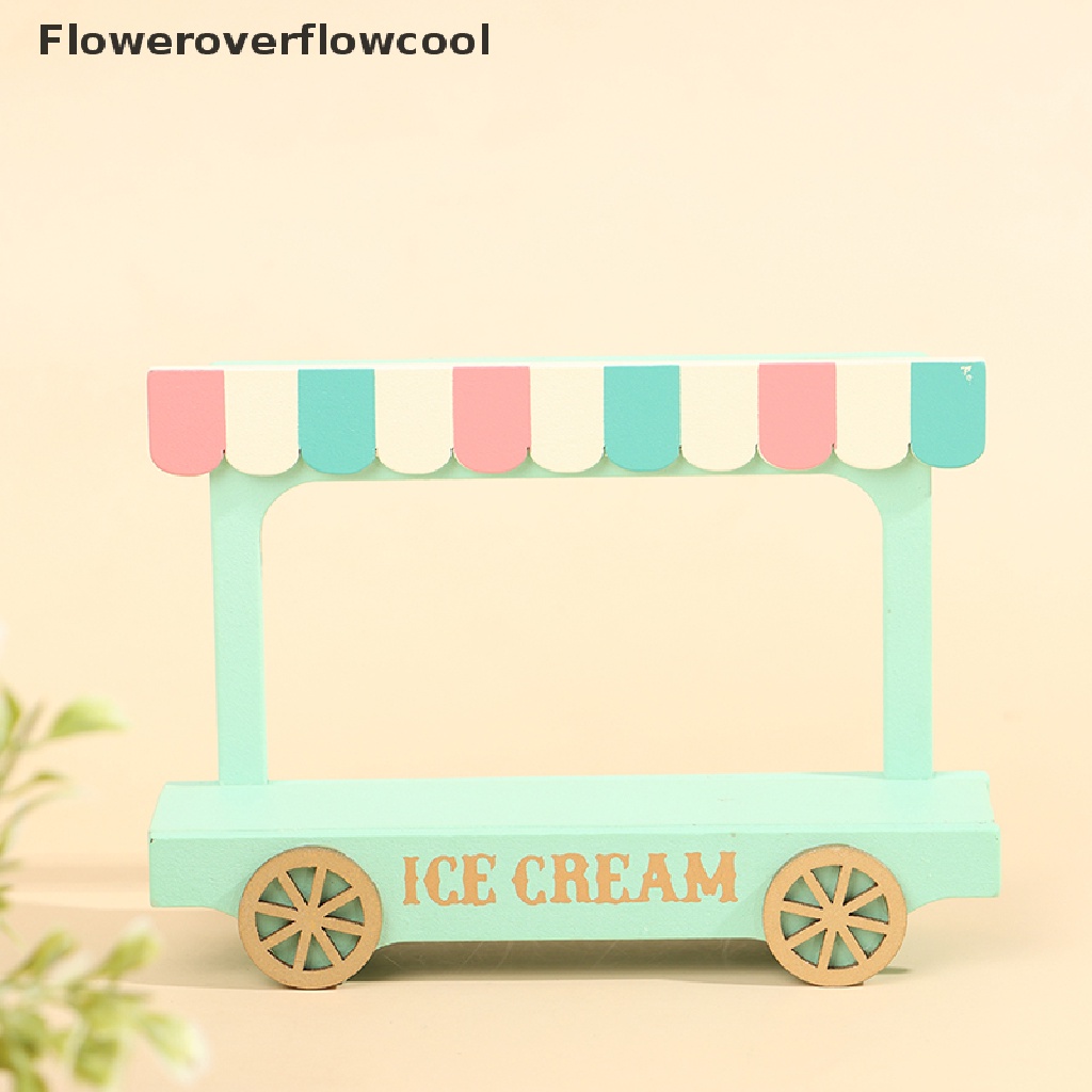 Fcth 1:12 微型冰淇淋車木製展示櫃娃娃屋家具配件