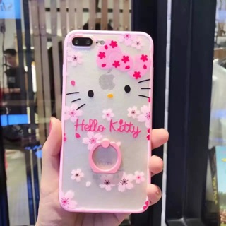 現貨出清❤️iPhone樱花🌸粉嫩hello kitty指環殼粉色邊框双掛繩孔iPhone6/iPhone7/plus