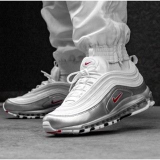 white silver air max 97