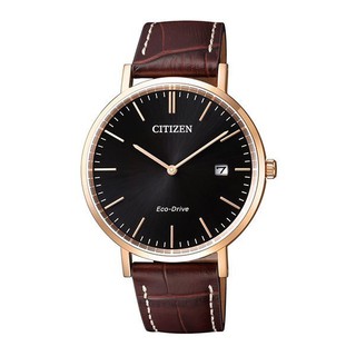 CITIZEN WATCH 星辰簡約內斂Eco-Drive光動能皮腕錶-咖啡x黑型號 : AU1083-13H