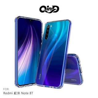 QinD Redmi 紅米 Note 8T 雙料保護套 透明殼 硬殼 背蓋式