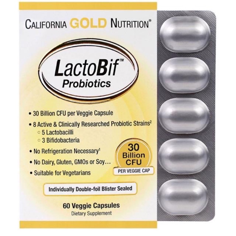 現貨LactoBif  CALIFORNIA GOLD NUTRITION 雙叉乳桿菌 益生菌 300億益生菌 60顆