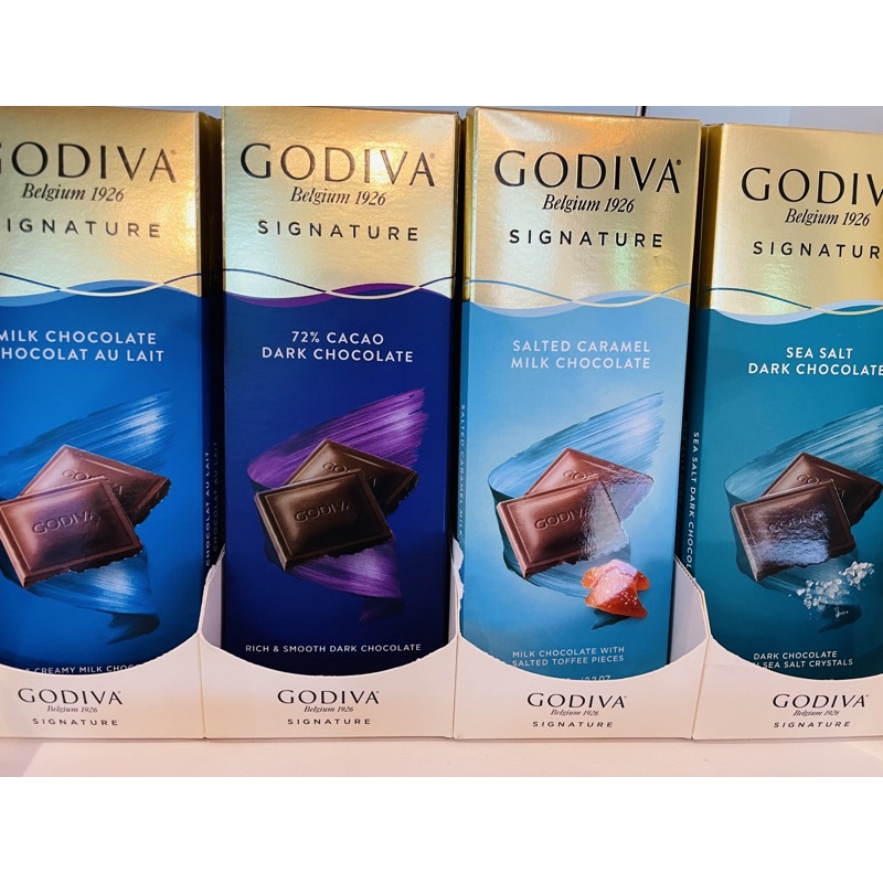(免稅代購 全新包裝 現貨）GODIVA 海鹽黑巧克力磚/72% 黑巧克力磚/牛奶巧克力磚/鹽味焦糖牛奶巧克力磚