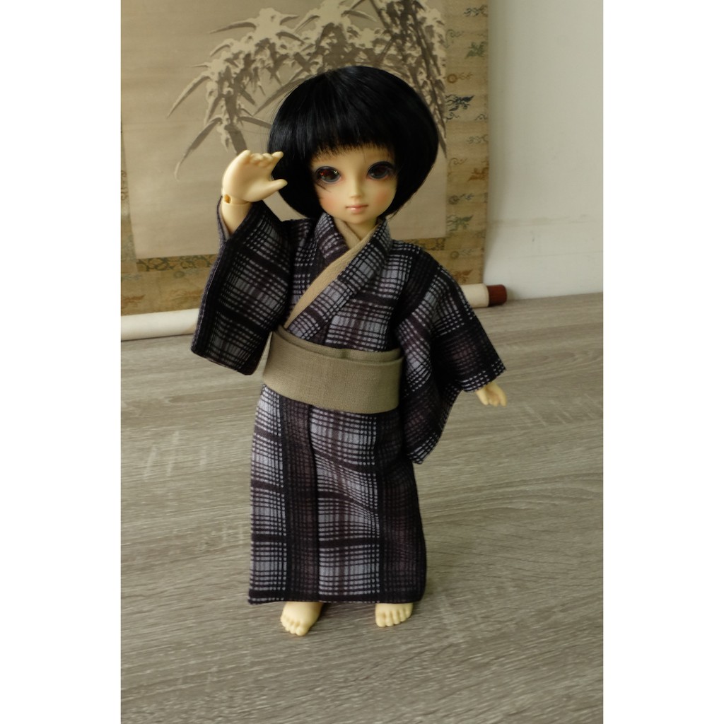 極 京和屋 男子浴衣 F2黑灰格紋 1 6 蝦皮購物