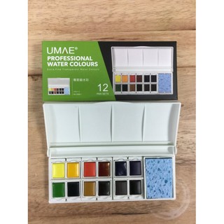 [搶先上市] 板橋酷酷姐美術 台灣 奧馬 UMAE 塊狀水彩12/16/24色 塑膠盒