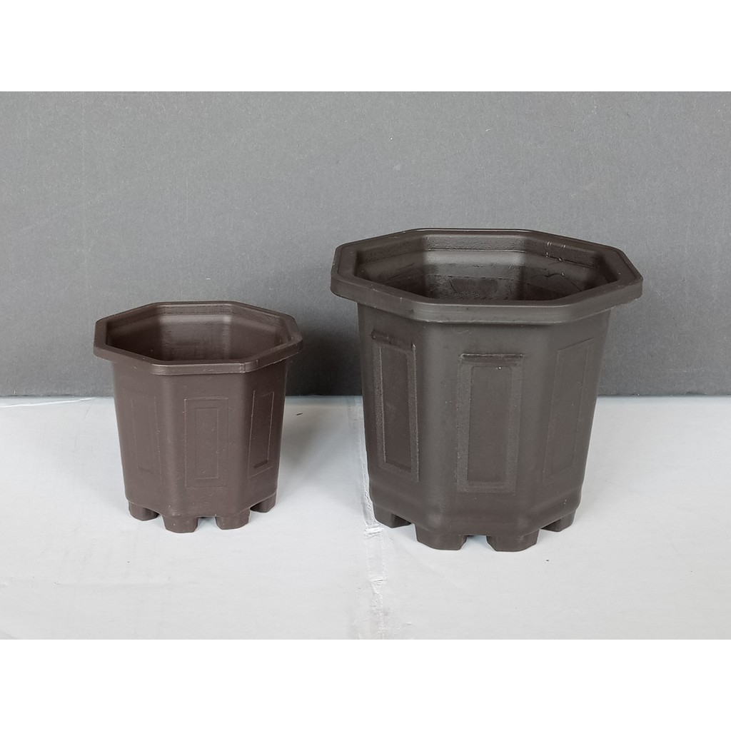 [鄉村花園]-忠興八角盆2吋/3吋/花盆/咖啡色/園藝資材/多肉盆/多肉花器/多肉盆栽/植栽盆器
