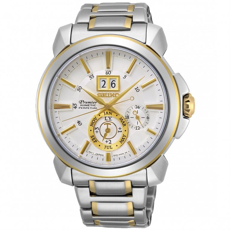 Seiko 精工錶 7D56-0AG0K(SNP166J1) Premier 人動電能萬年曆腕錶/雙色 42.9mm