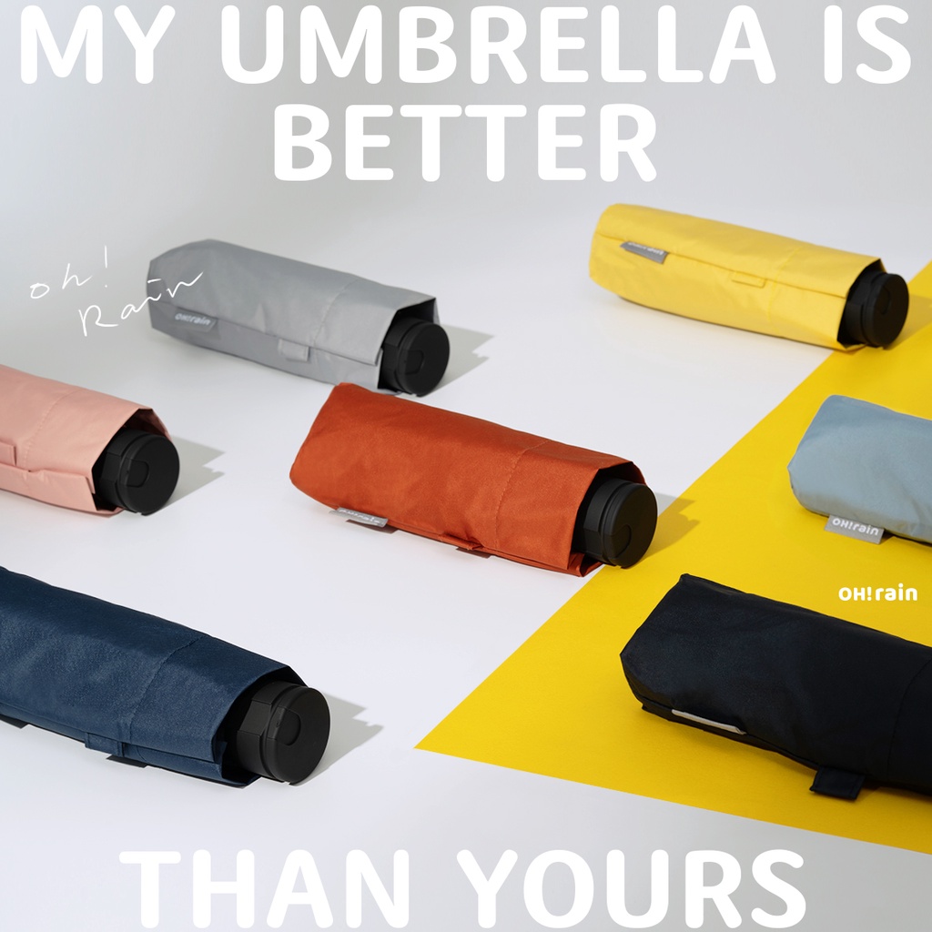 OHRAIN口袋傘 手動 防曬 不透光 五折傘 晴雨傘 雨傘  黑膠 遮陽傘  迷你 雨傘  輕量  非自動傘