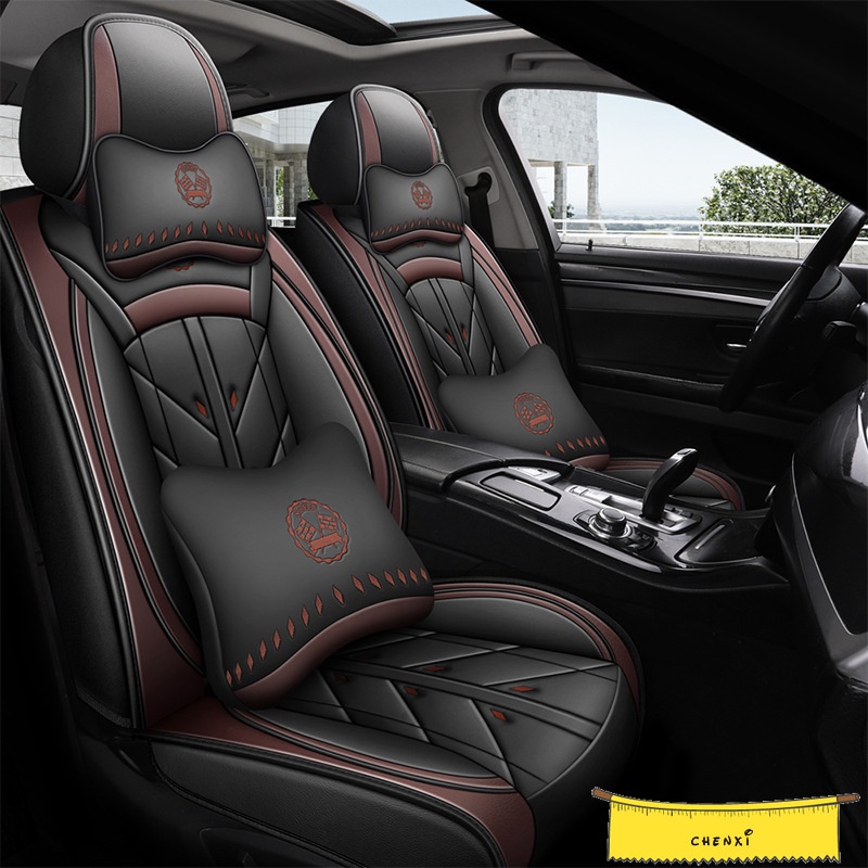 通用型全覆蓋汽車座椅套 PU 皮革前座 + 後座可用於逍客 W211 Vezel HRV