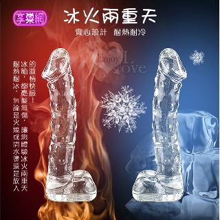 情趣精品 GLASS 水莖戰士 仿真老二玻璃水晶冰火按摩棒