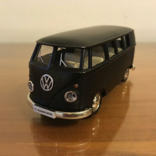 福斯廂型車1963年volkswagen Bus T1 消光黑塗裝合金車玩具模型 蝦皮購物