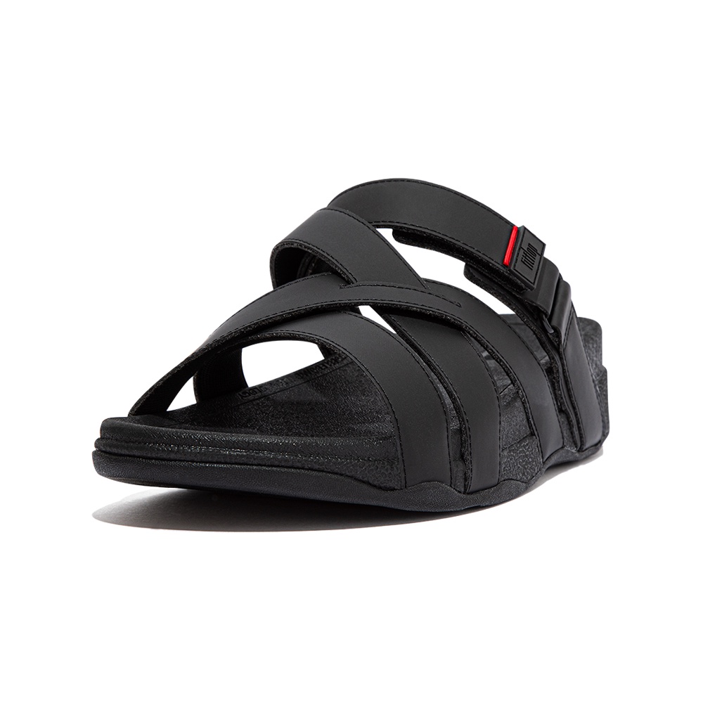 FitFlop /男/ ADONIS ADJUSTABLE SLID 多帶交錯可調式涼拖鞋 - 11-13320-黑色