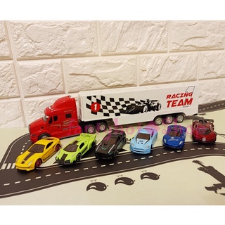 美式貨櫃車 賽車運輸貨櫃 重型卡車頭 約1:50貨櫃車模型 CARS 汽車貨櫃 RACING 模型車