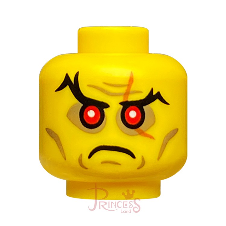 公主樂糕殿 LEGO 樂高 71008 邪惡巫師 頭 紅眼睛 刀疤 皺紋 黃色 3626cpb1251 A204