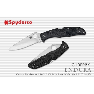 SPYDERCO ENDURA 4 FRN黑FRN柄平刃折刀(VG10)