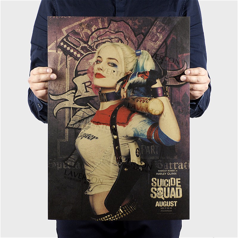自殺突擊隊 DC 小丑女 JOKER 超級英雄 復古海報 牛皮紙海報 店面裝飾 壁貼1055