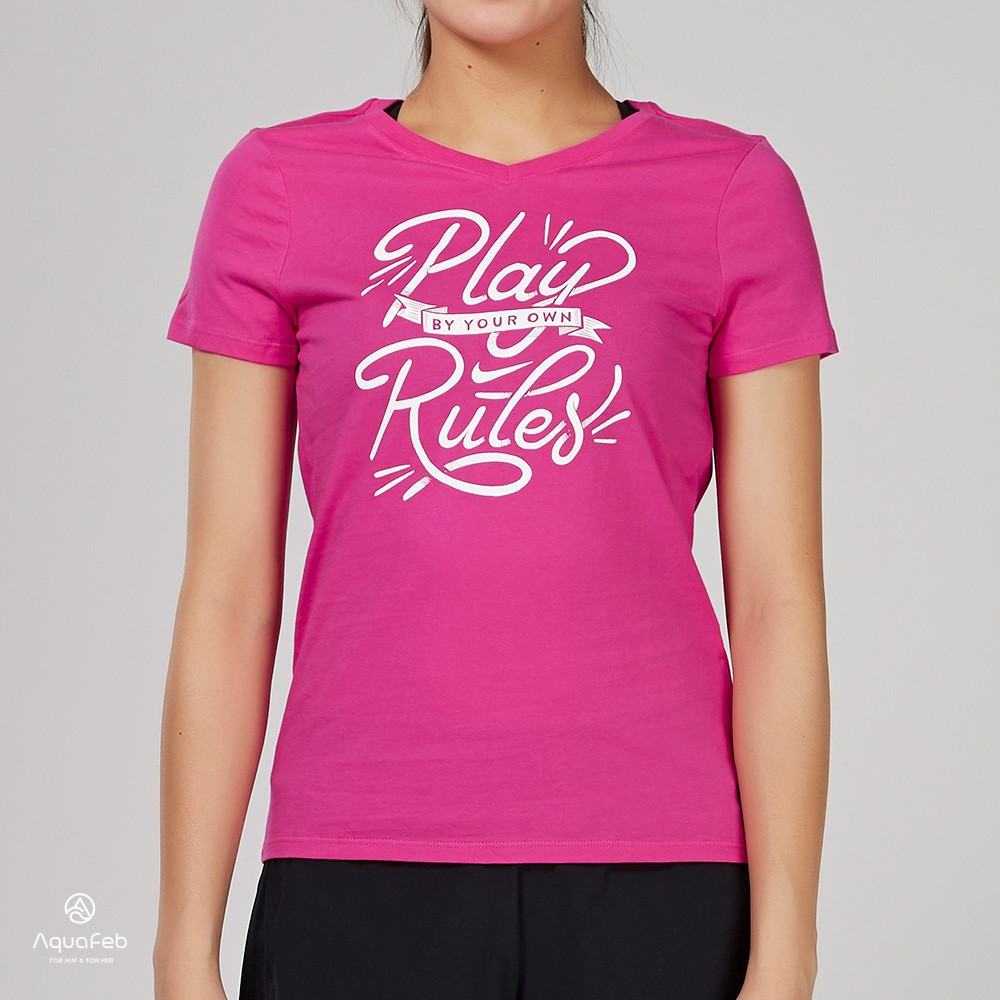 Nike 女子 粉紅色 logo 白色印花 透氣 排汗 圓領 短袖上衣 807432-616