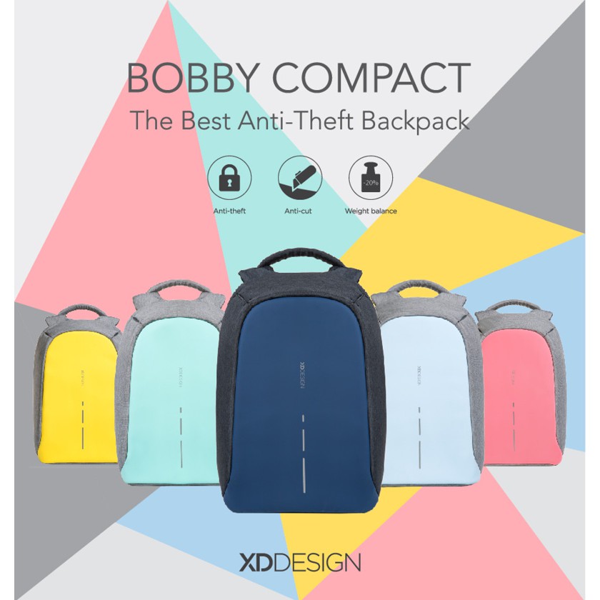 XD-Design BOBBY COMPACT 蒙馬特終極安全繽紛防盜後背包-桃粉色