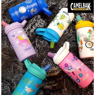 買一送四 美國 CamelBak 350ml eddy+ 兒童吸管不銹鋼保溫瓶 贈水壺背帶 兒童保溫 保冰 水壺