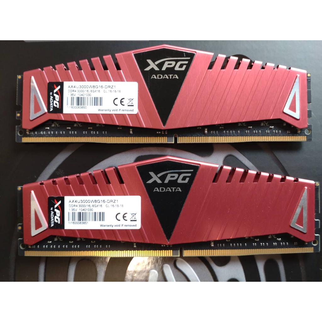 ADATA XPG Z1 DDR4-3000 8G*2 (自用二手)