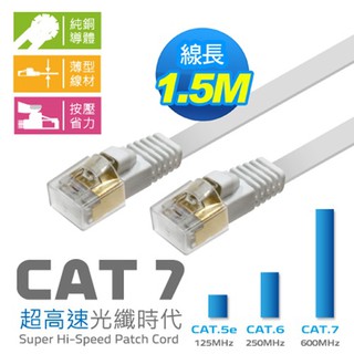 Link All Cat.7 扁線 1.5M~10M 網路線 RJ45 路由器網路 乙太網路線 ADSL 光纖 扁平設計