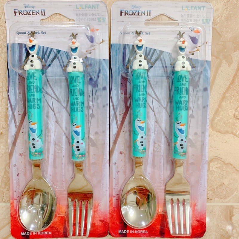 ✨韓國空運現貨✨兒童餐具組 兒童湯匙 冰雪奇緣餐具 湯匙 叉子