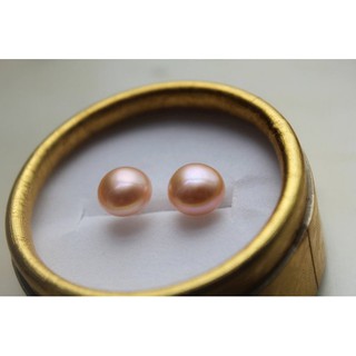 [Ｃ.M.平價精品館]現貨/簡約氣質單顆6~12mm天然淡水珍珠925純銀針式耳環 白/粉/紫色
