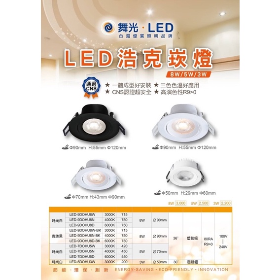 舞光 LED浩克崁燈 崁孔 9CM 7cm 5cm 天花板崁燈 LED投射燈 照明燈 坎燈 窄角