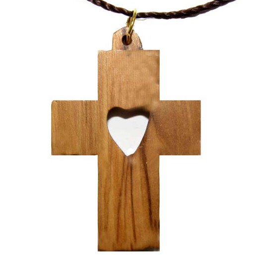 基督教禮品  以色列進口橄欖木 項鍊 掛飾 十字架經典系列 5505