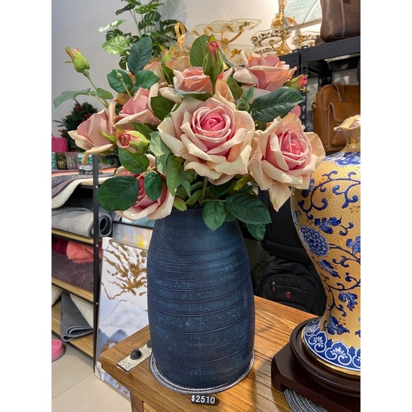 超美仿真花+花瓶 家庭、店面擺設 乾燥花 擺飾 網美 假花