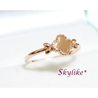 *SKYLIKE* 網販獨賣-港製進口750/18K金玫瑰K金名牌風花朵戒指NUJ81-R1，新貨到y^
